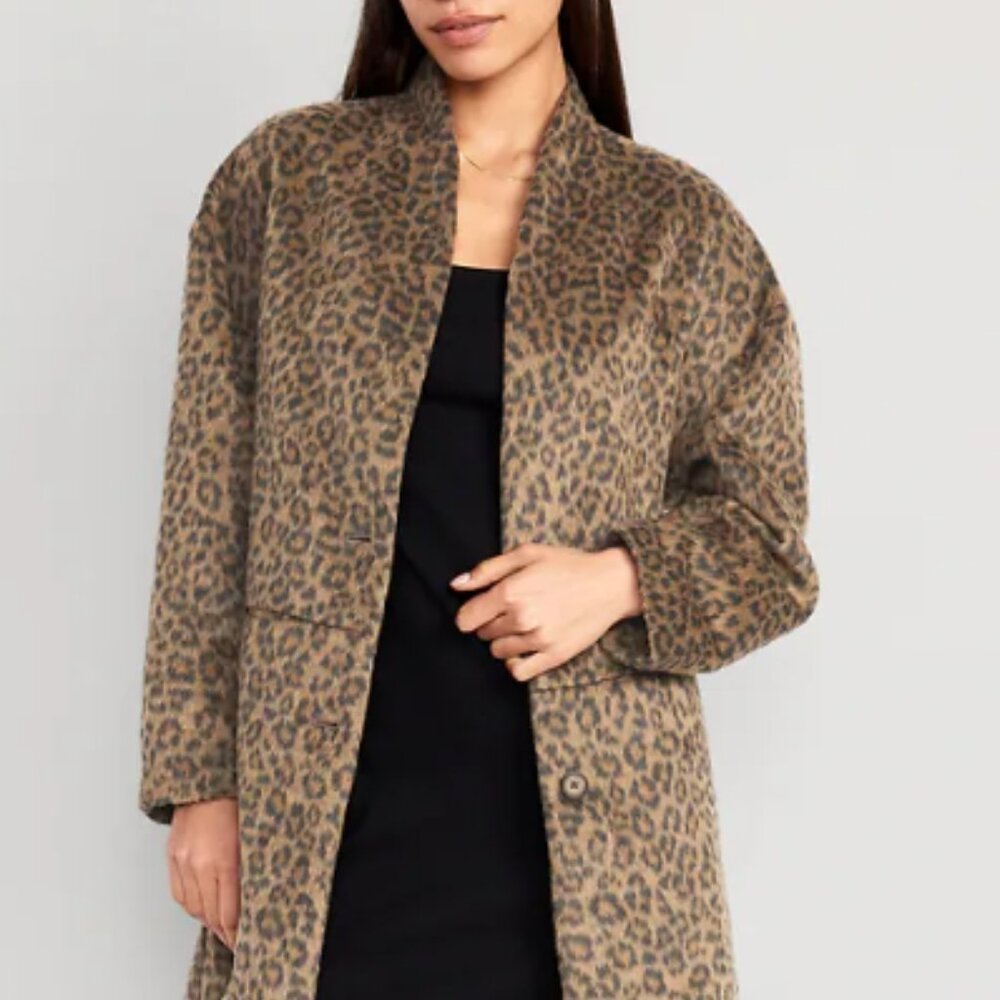 Long-line Cardigan Coat XXL Tall Wild Spots